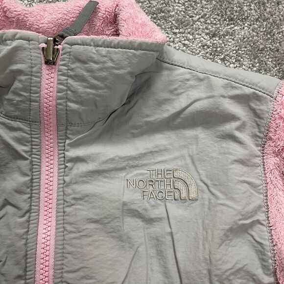 The North Face Fleece Jacket Kids Girls Medium Pink Gray Full Zip Outdoor Hiking - Picture 9 of 16